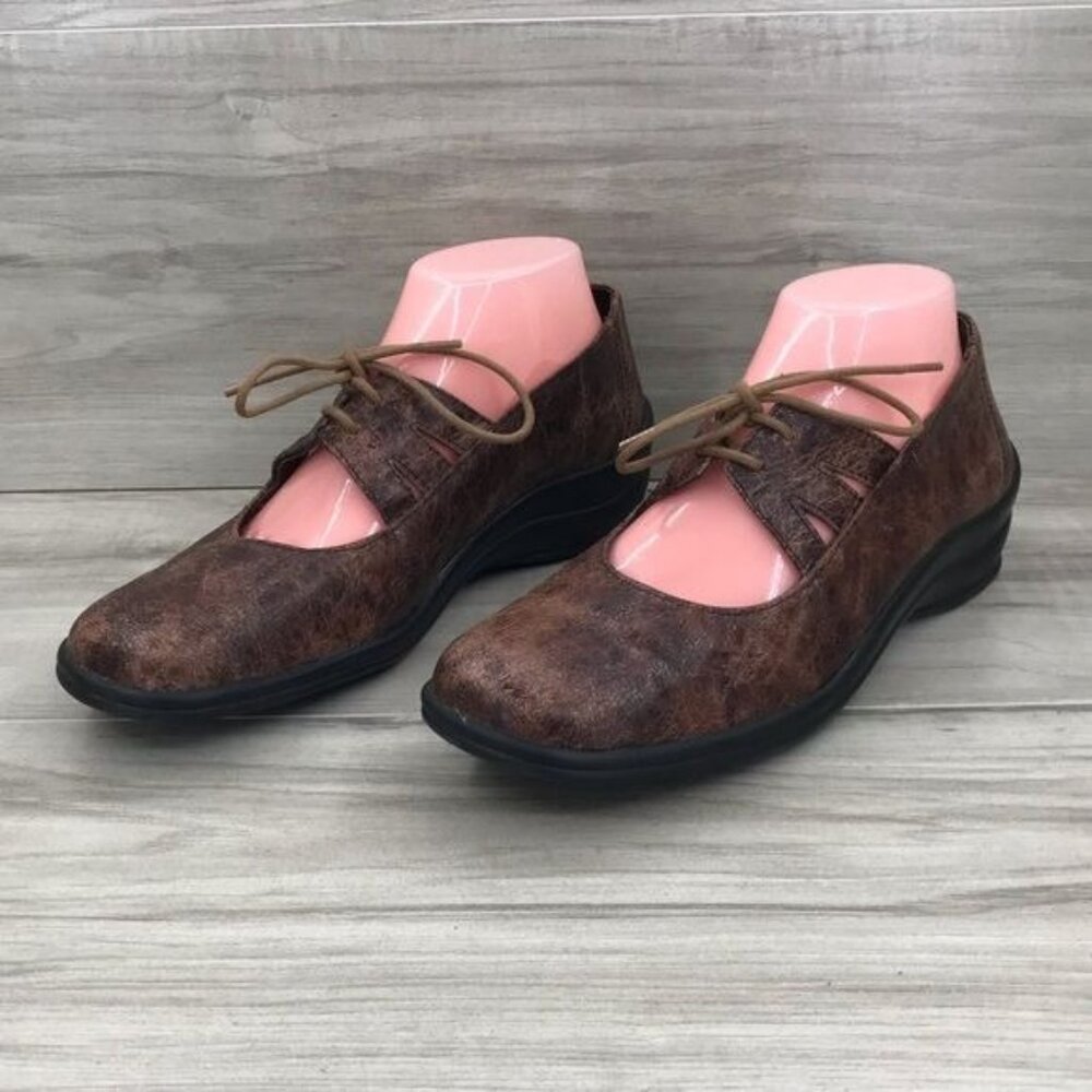 Helle Shoes Women's EU 39 Comfort Brown Leather Loafers Flats